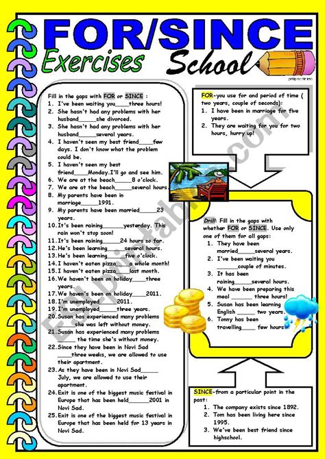 Forsince Esl Worksheet By Dackala