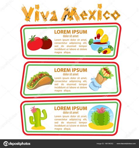 Pancartas Sobre El Tema Mexicano Vector De Stock Por Filkusto 166196302