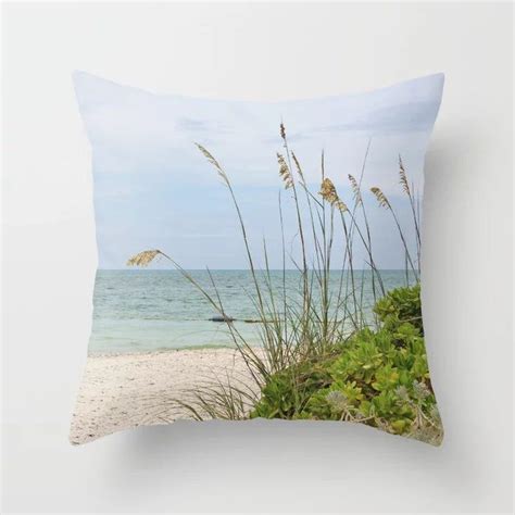 Beach Throw Pillow Coastal Decor Summer Accent Pillow Ocean Pillow