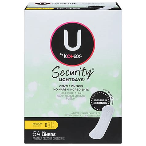 U by Kotex Liners, Daily, Regular 64 ea | Northgate Market