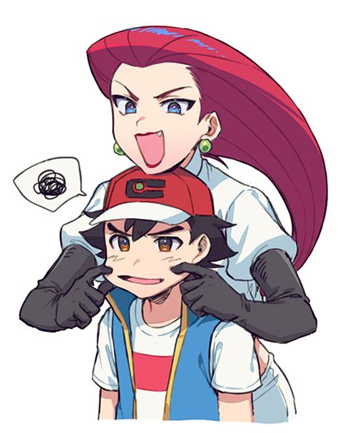 Safebooru 1boy 1girl Apple Brk Ash Ketchum Baseball Cap Black Gloves Black Hair Blue Eyes Blue