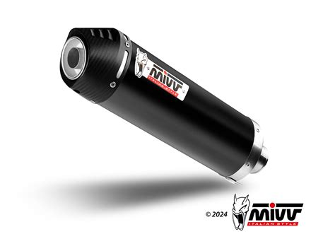 Suzuki V Strom Exhaust Mivv Oval Black Stainless Steel With Carbon