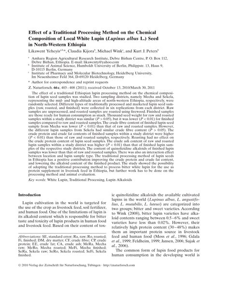 PDF Effect Of A Traditional Processing Method On The Chemical