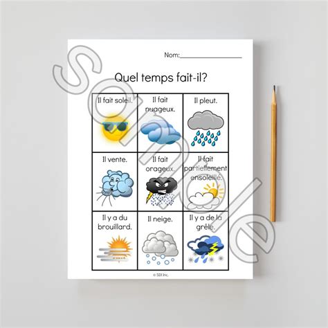 M T O French Weather Teaching Printable Resources Classroom Posters