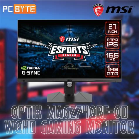 Msi Optix Mag274qrf Qd Wqhd165hz Ips Quantum Dot Gaming Monitor