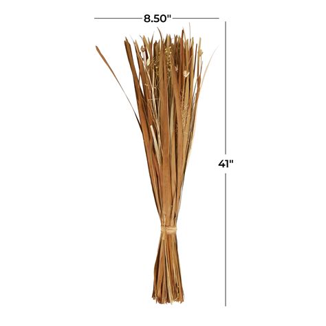 Brown Dried Plant Handmade Tall Floral Bouquet Grass Natural Foliage With Reed Accents On Sale