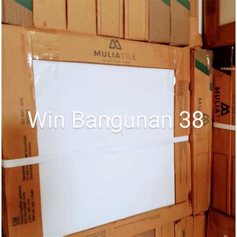 jual keramik putih polos  accuramulia shopee indonesia