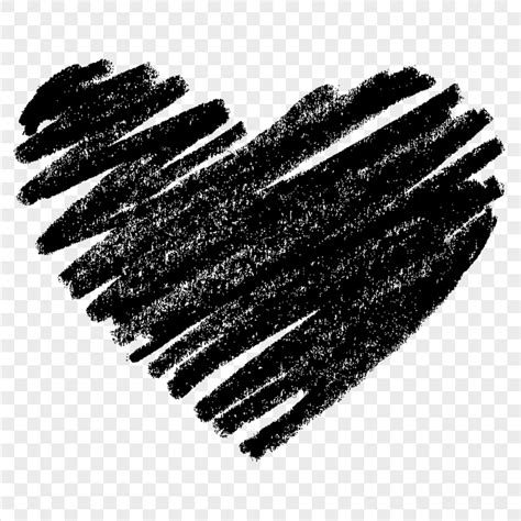 HD Black Sketch Heart Love PNG Citypng