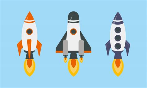 Colorful Rockets Set Illustration Vector Art At Vecteezy