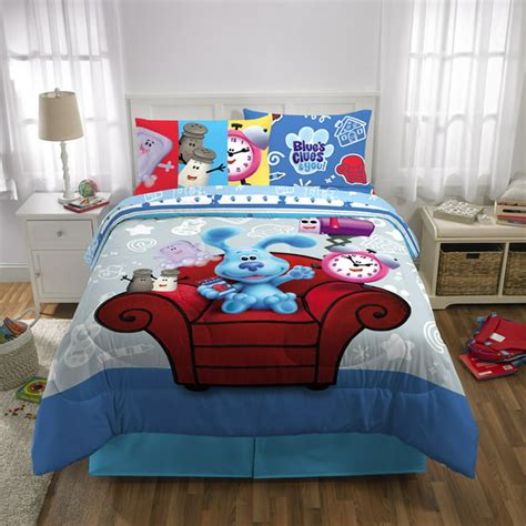 Blue's Clues & You Kids Microfiber Bed-in-a-Bag Bedding Bundle Set, Comforter and Sheets, Blue ...