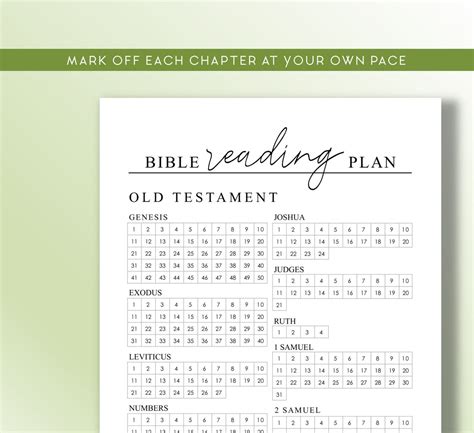 A Bible Reading Printable Tracker Chapter By Chapter Etsy Australia