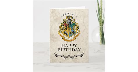 Harry Potter Hogwarts Crest Happy Birthday Card Zazzle