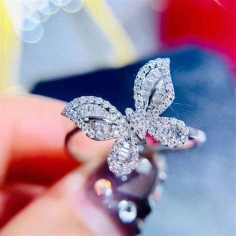 Jewelry New 18k White Gold Diamond Butterfly Ring Poshmark