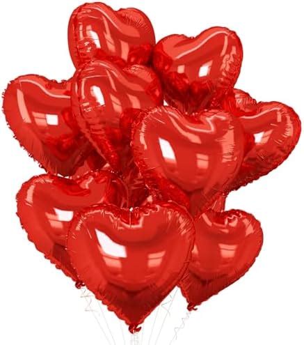 Pcs Heart Shape Foil Mylar Balloons Red For Birthday Party