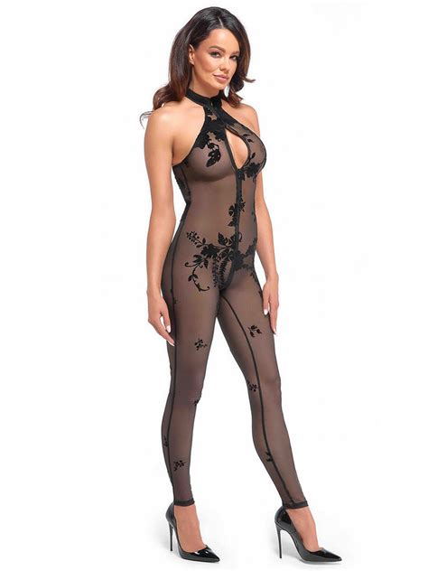 Noir Handmade F315 Netz Catsuit Schwarz Erotikshop SinEros Dessous