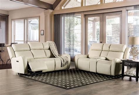 Cream Leather Recliner Sofa Set | Cabinets Matttroy