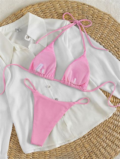 Bikini Malla Triangulo Rosa Saldos Vip Tienda Virtual