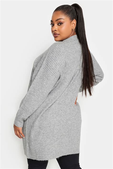 Yours Plus Size Grey Ribbed Knit Cardigan Yours Clothing