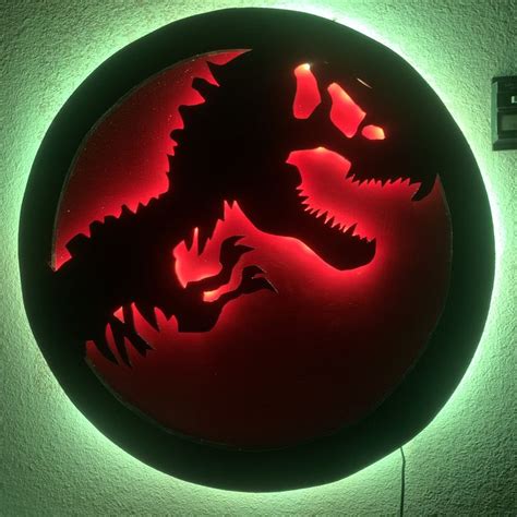 Jurassic Park Lighted Signs Carving Jurassic Park