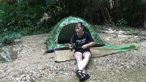 Solo Overnight Bushcraft Survival Alone In The Rainforest Catch And