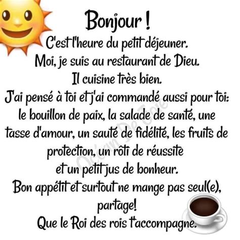 A Cup Of Coffee With The Words Bonjou Written In French And An Image Of