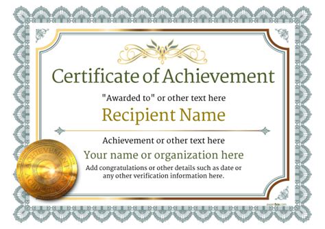 Template For Certificate Of Achievement