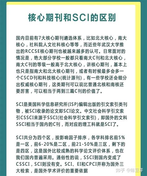 核心期刊和sci的区别 知乎