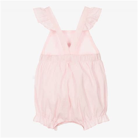 Laranjinha Baby Girls Pink Seersucker Shortie Childrensalon