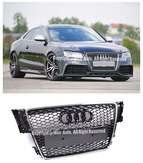 For 08 12 Audi A5 S5 B8 RS5 Style Front Honeycomb Chrome Trim Mesh