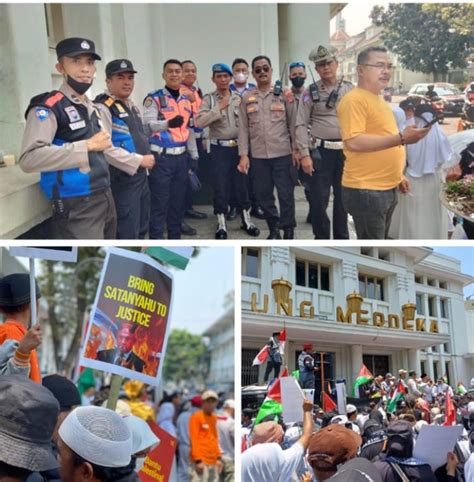 Aksi Unjuk Rasa Aliansi Masyarakat Jawa Barat Peduli Palestina Di Depan