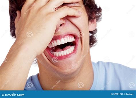 Laughing guy closeup stock photo. Image of expression - 32601242