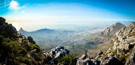 View of Cape Town from Table Mountain Stock Image - Image of nature ...