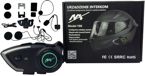 INTERKOM NX Y 80 MOTOCYKLOWY ZESTAW SŁUCHAWKOWY BLUETOOTH POLSKI