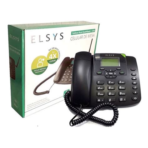 Telefone Rural Elsys Quadriband Dual Chip Gsm Celular De Mesa