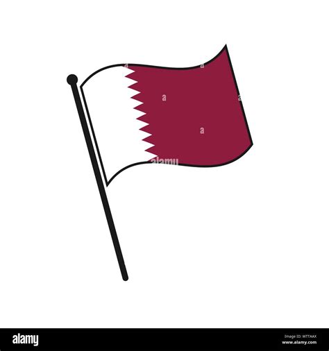 Icono Simple Bandera Qatar Aislado Sobre Fondo Blanco Imagen Vector De