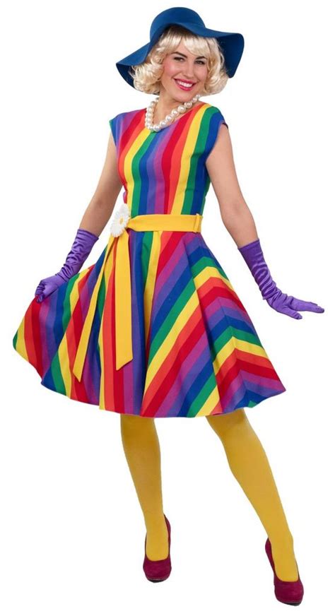 Damen Kost M Kleid Regenbogen Bunt Karneval Kaufland De