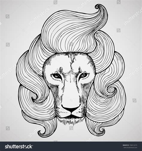 Portrait Of A Lion With A Chic Haircut. Hipster Vector Illustration ...