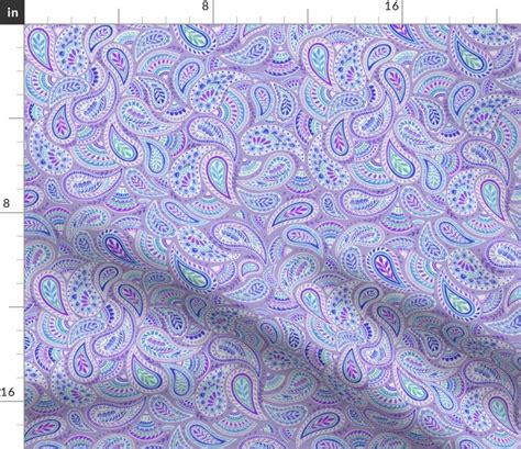 Paisley Fabric Purple Paisley by Janetbroxon Lavender Blue - Etsy