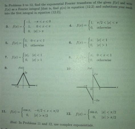 Solved In Problems 3 To 12 Find The Exponential Fourier