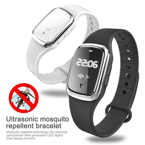 Pulseira repelente de mosquito ultra sônico recarregável inteligente