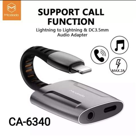 Jual Mcdodo Ca Adapter Splitter For Iphone Lightning To Aux