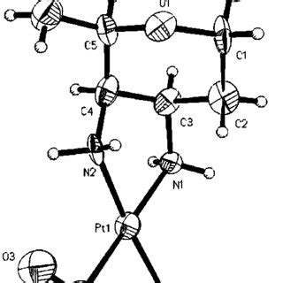 Molecular Structure Of The Cationic Complex Pt C 7 H 16 N 2 O 2