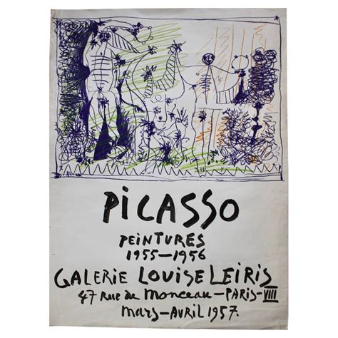 Affiche Originale De Pablo Picasso 1957 Galerie Louise Leiris En