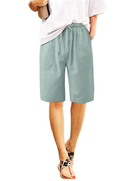 Frontwalk Short For Women Summer Casual Beach Bermuda Cotton Line