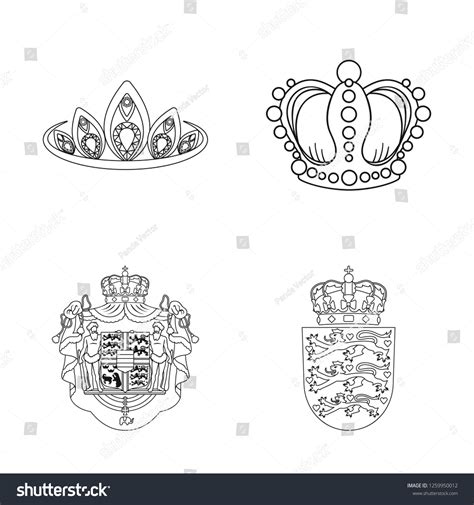 Vector Illustration Crown Royal Icon Set เวกเตอร์สต็อก ปลอดค่า