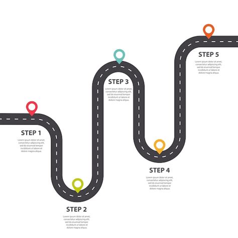 Premium Vector Winding Road With Pin Pointer Infographic Template