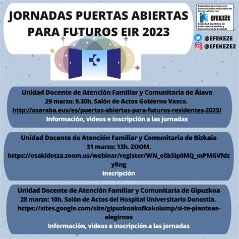 Jornadas De Puertas Abiertas Para Futuros Eir De La Especialidad