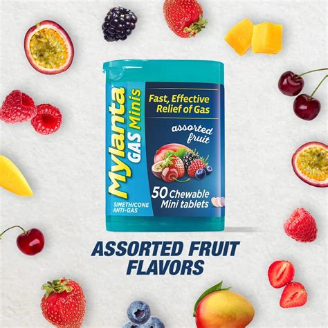 Mylanta Tabletas De Alivio De Gas Minis De Gas Frutas Surtidas