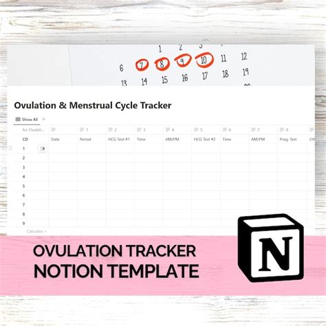 Ovulation Test Strip Tracking Sheet Printable Etsy