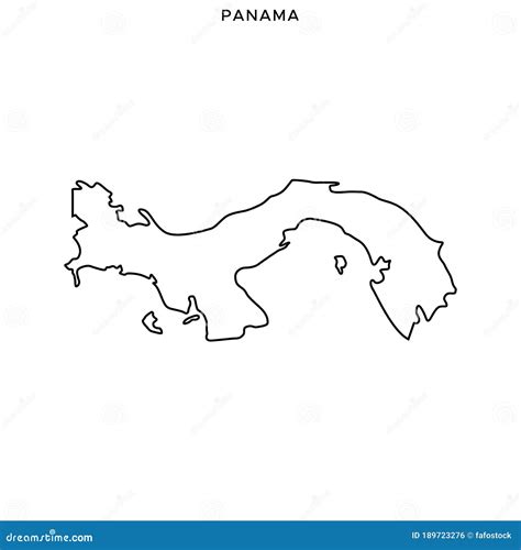 Outline Map Of Panama Vector Design Template Editable Stroke Stock